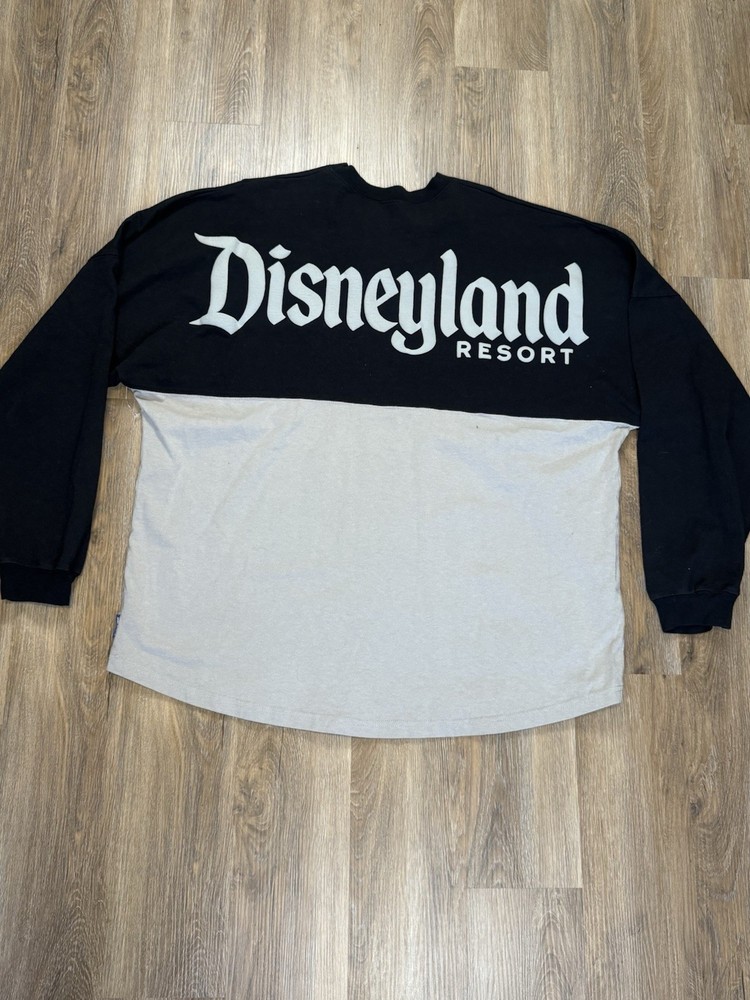 Disney Shirt Mens 2XL Black Gray Spirit Jersey Disneyland Parks Long Sleeve