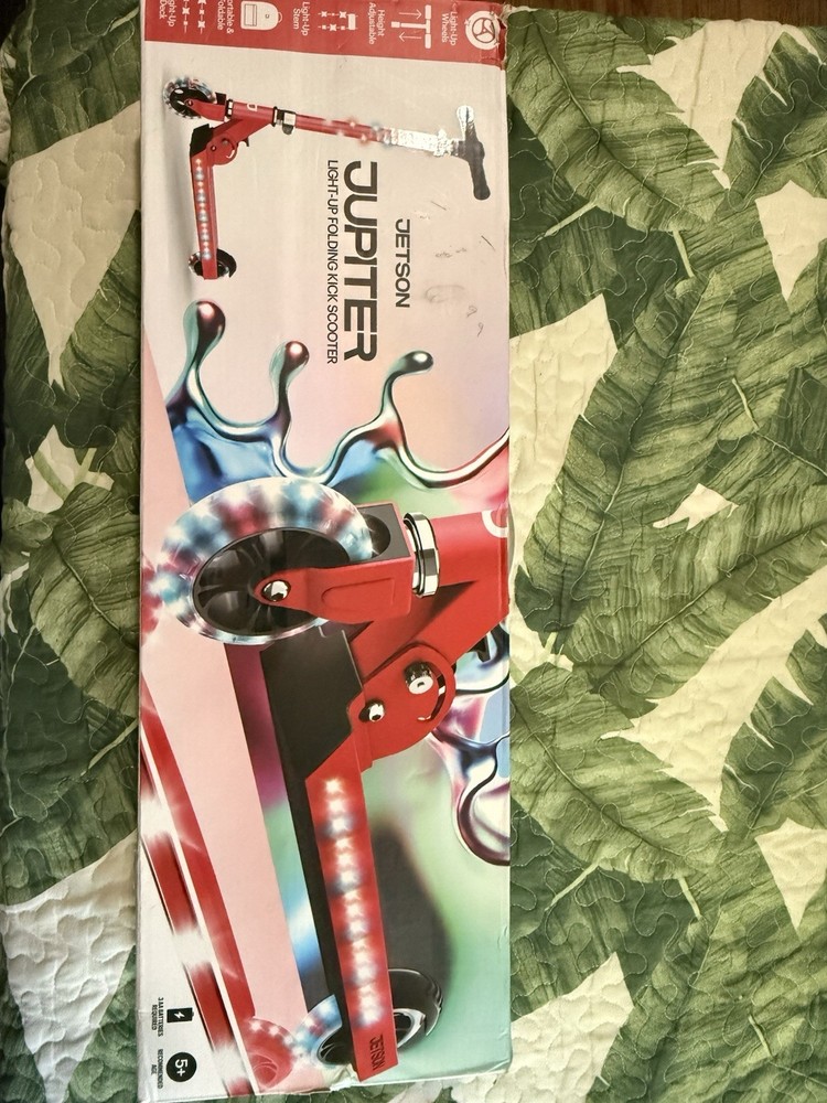 Jetson Jupiter Red Light-Up Folding Adjustable Kick Scooter