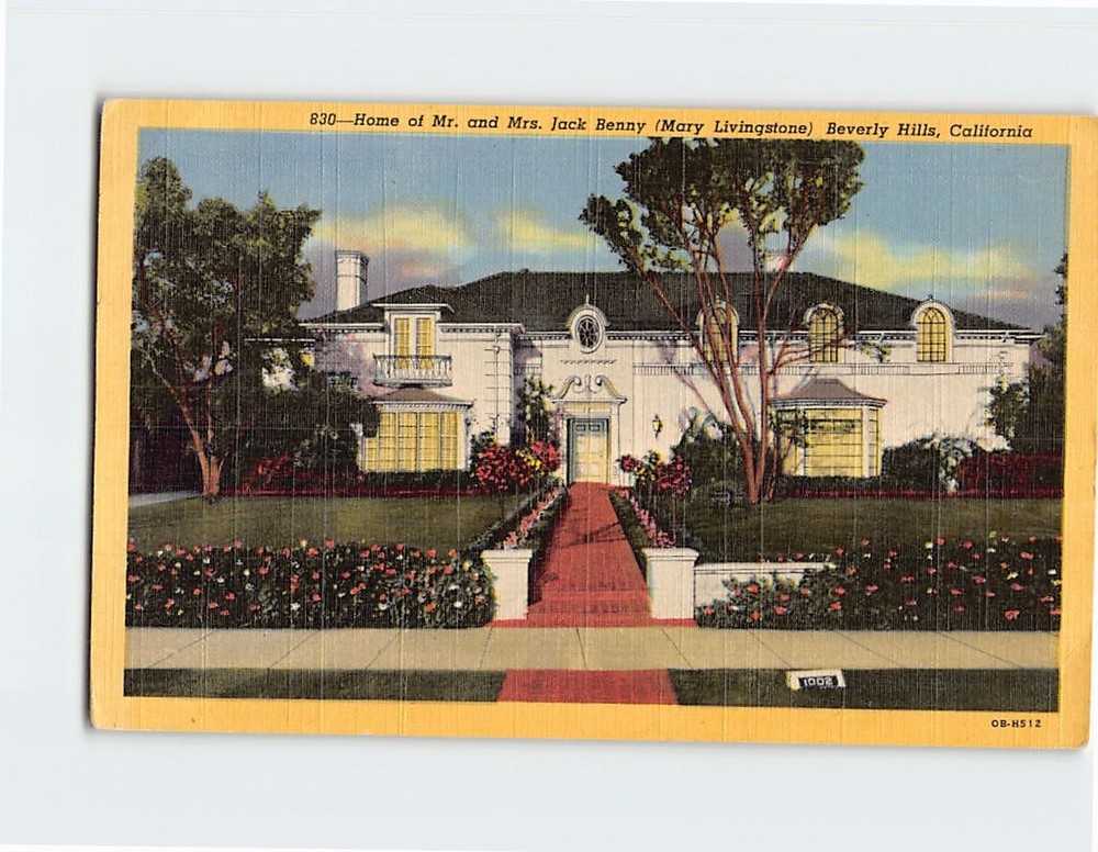Postcard Home of Mr. & Mrs. Jack Benny Beverly Hills California USA