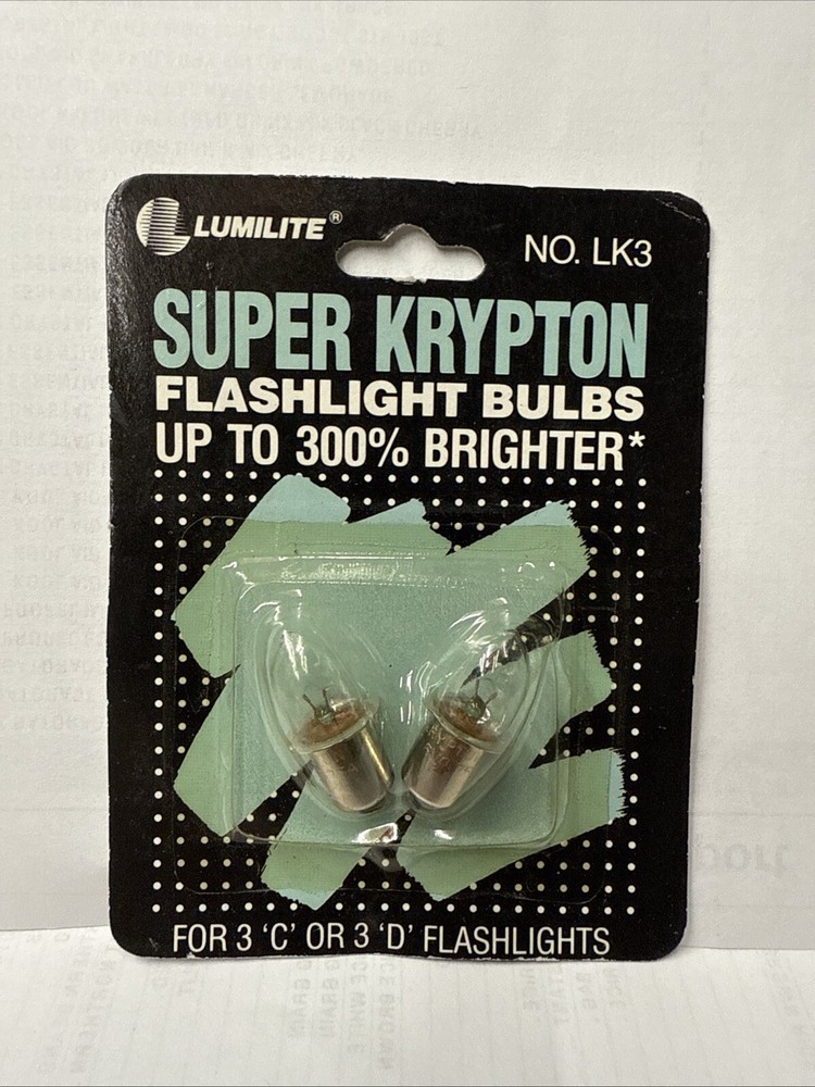 New Unopened Mint Lumilite  Super Krypton Bulbs LK3 PR3