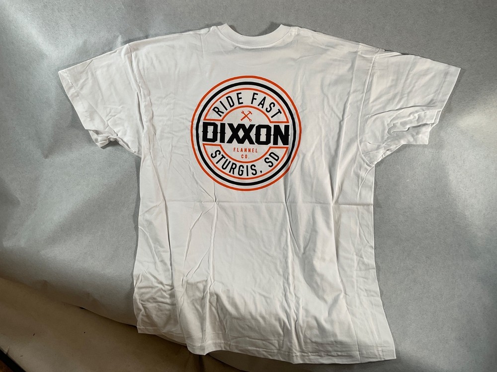 Dixxon Flannel Company Men's 3-XL White T  S/S Sturgis Ride Fast Corpo  16-D