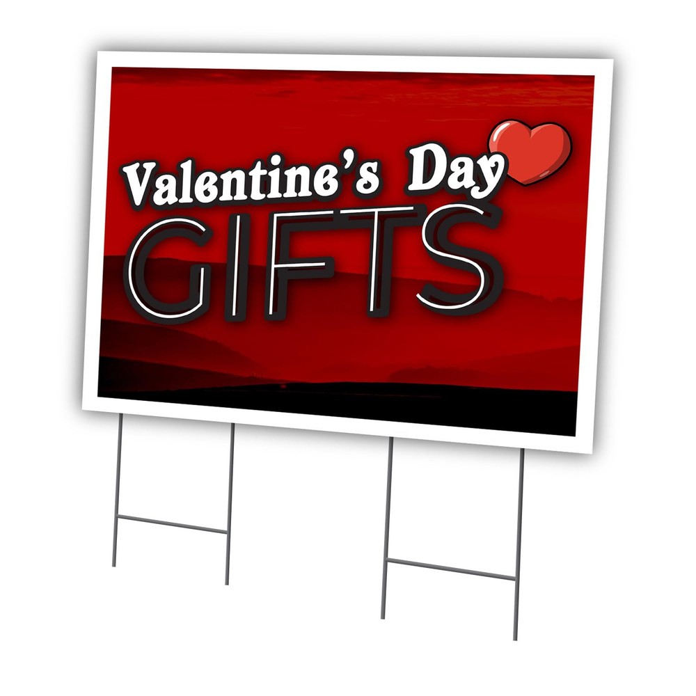 Valentines Day Business Yard Sign 24x36 Inch with Stake for Advertising
