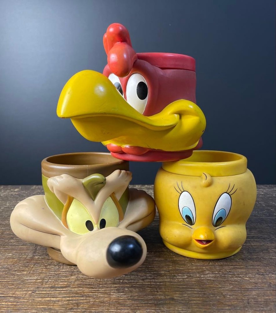 Looney Tunes 3D Face Mug Set of 3 Foghorn Rare