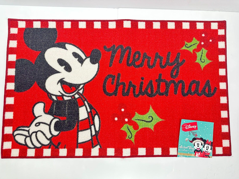 DISNEY Mickey Mouse Christmas Decorative Rug Mat 20x32 Inches Holiday Home Decor-image