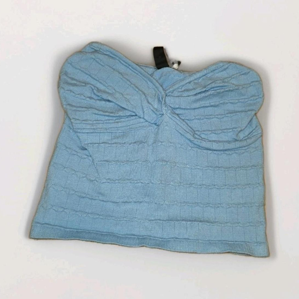 Windsor Women's Blue Solid Knit Strapless Tube Top Regular Size M