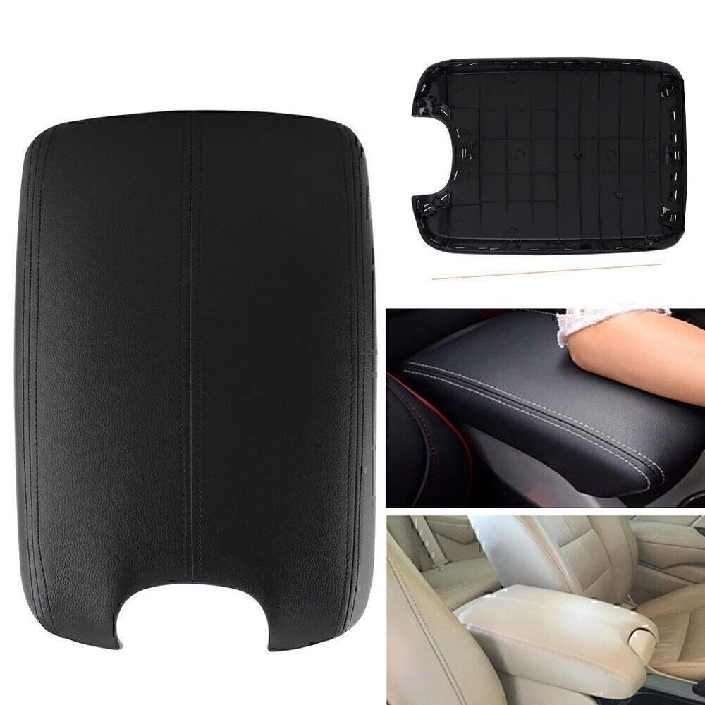 Armrest Center Console Lid Cover PU Leather For Honda Accord 2008-2013 12 Black
