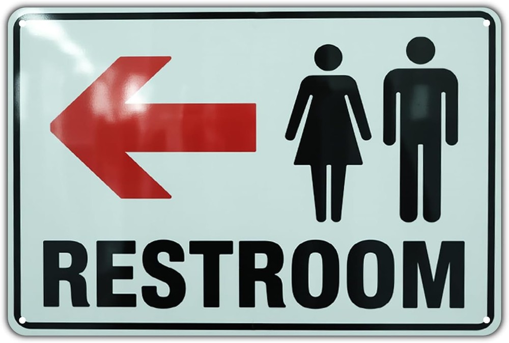 Unisex Restroom Bathroom Metal Tin Sign Vintage Wall Decor 8 x 12 inch