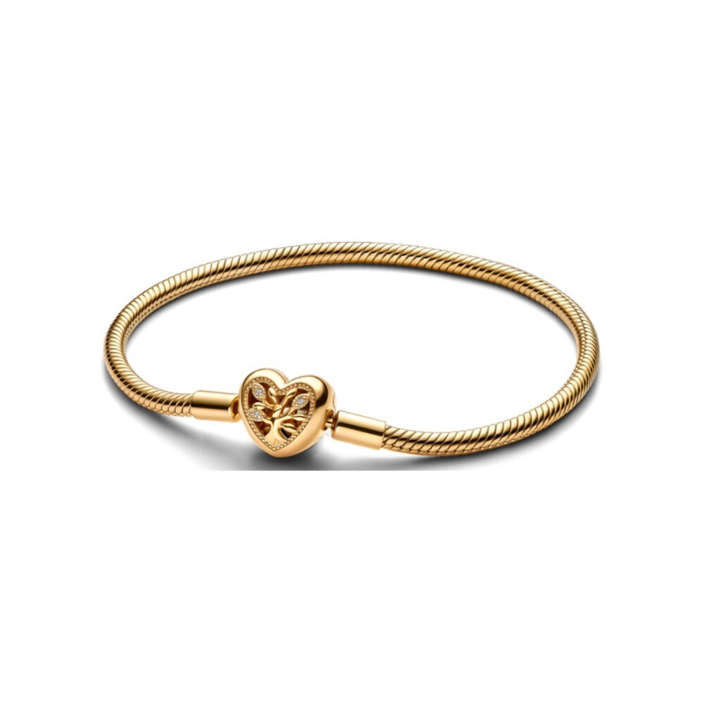 NEW ™ Pandora Family Tree Heart Clasp Snake Chain Bracelet