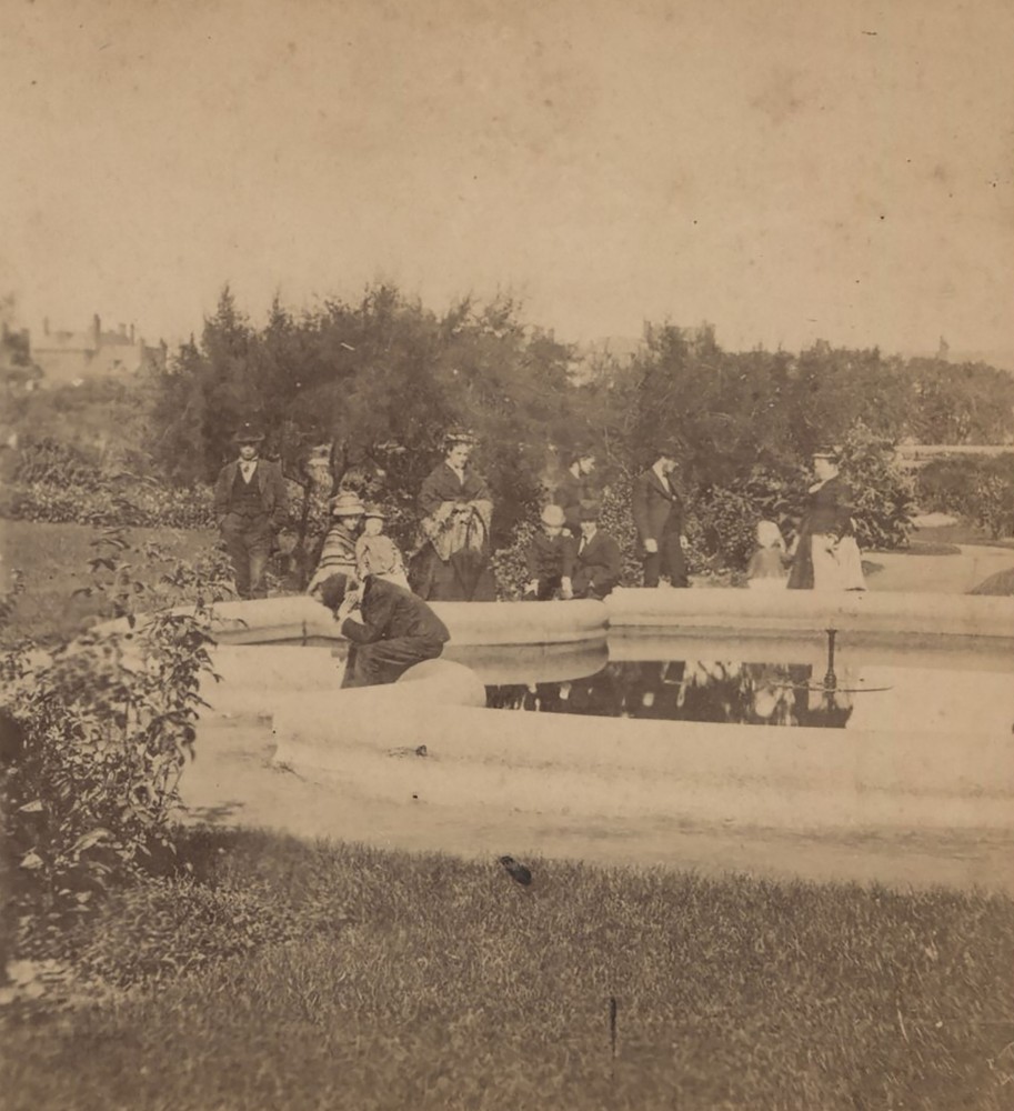 Large Group General View Public Garden Boston MA Union View Stereoview c1870