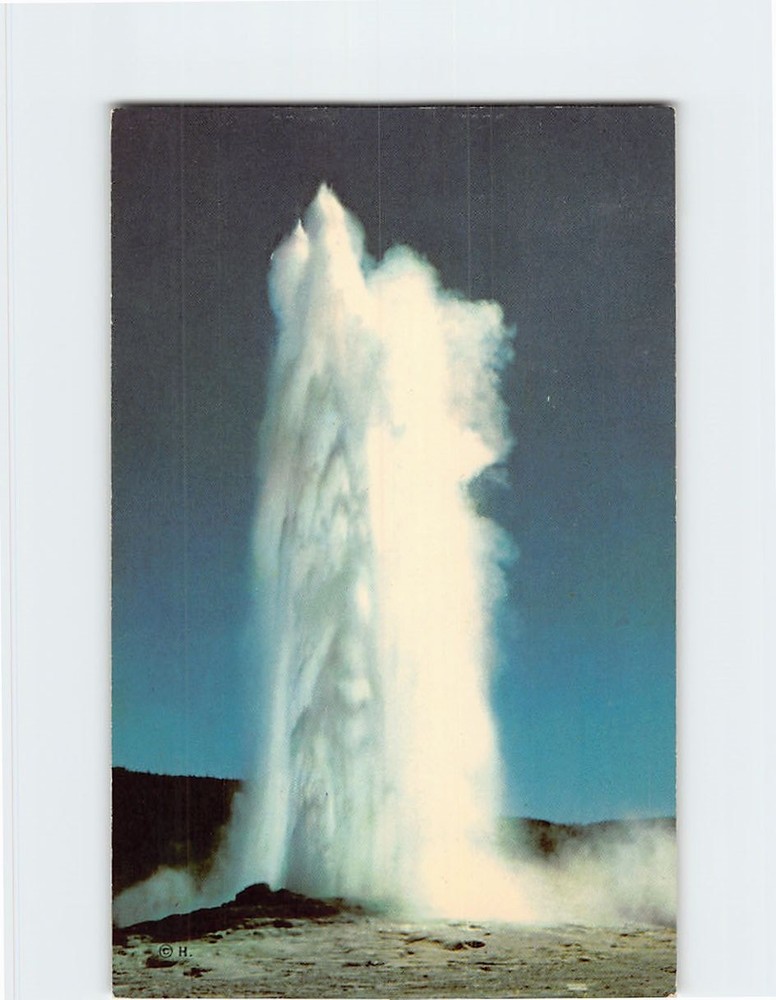 Postcard Old Faithful Geyser Yellowstone National Park Wyoming USA