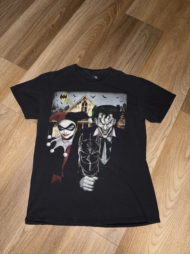 Joker And Harley Quinn Batman Black Graphic T Shirt Size M