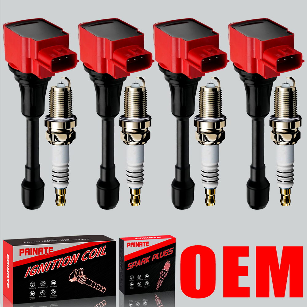 Upgrade 4X OEM Ignition Coil & Spark Plug Kit for Nissan Sentra Versa UF549