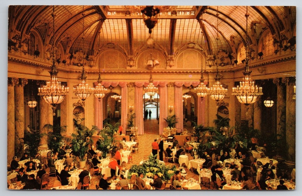 1973 San Francisco Sheraton-Palace Hotel Garden Court Chrome Postcard