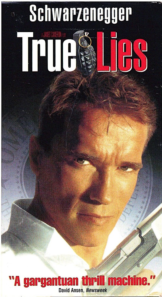 TRUE LIES- Arnold Schwarzenegger, Jaime Lee Curtis, Action-Romance-Comedy VHS LN