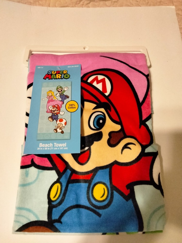 Super Mario Beach Towel Kids 3+  100% Cotton lot  28
