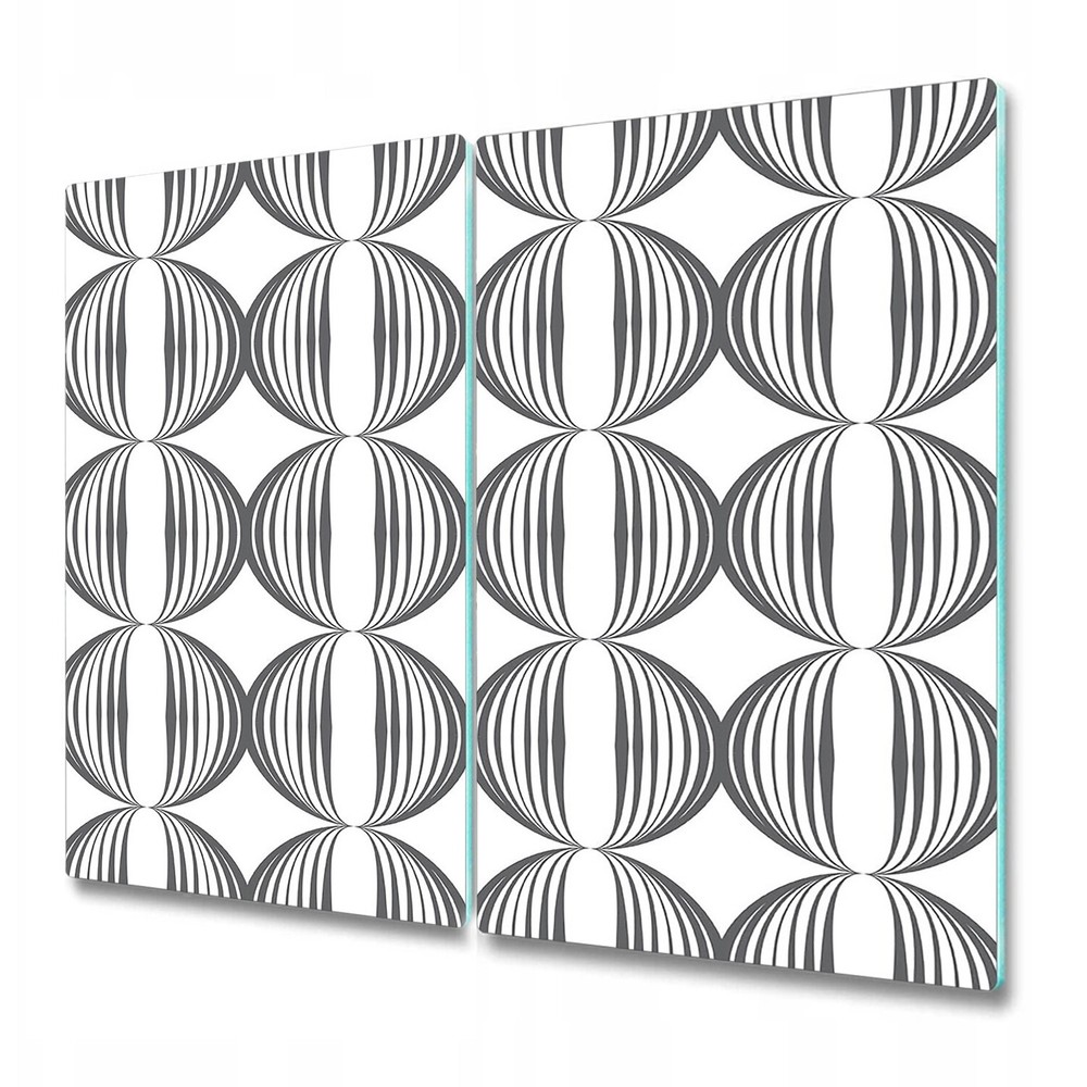 Glass Worktop Saver Kitchen Minimalistic circles retro funky geometric fabric