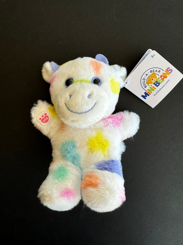 Build-A-Bear Mini Beans - Limited Edition Colorful Splatter Cow Stuffed Animal