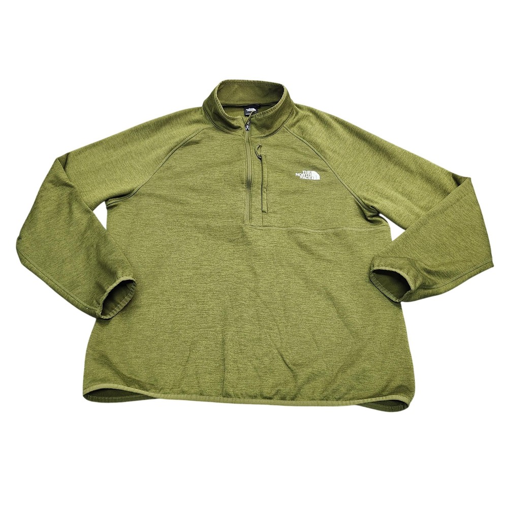 The North Face Pullover Mens XL Green Fleece 1/4 Zip Long Sleeve Hiking