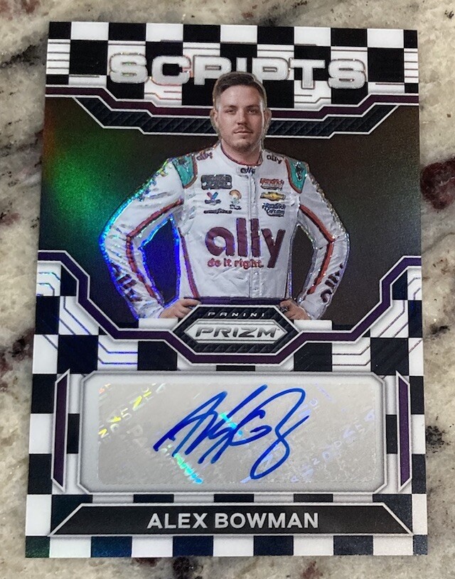 2023 Panini Prizm #S-ABW Alex Bowman Scripts Checkered Flag Prizm #/50