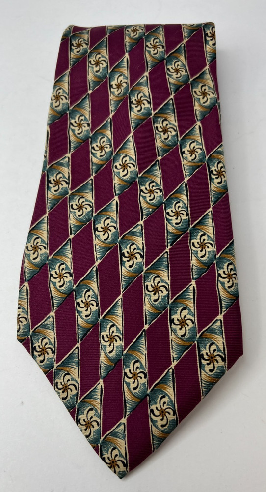 Colours By Alexander Julian Men's Silk Tie Diamond Pattern Burgundy