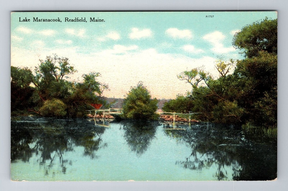 Readfield ME-Maine, Lake Maranacook, Antique Vintage Souvenir Postcard