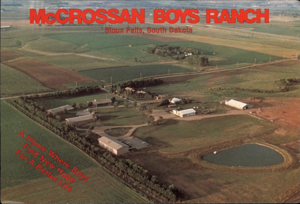 McCrossan Boys Ranch Sioux Falls South Dakota Aerial vintage postcard v928