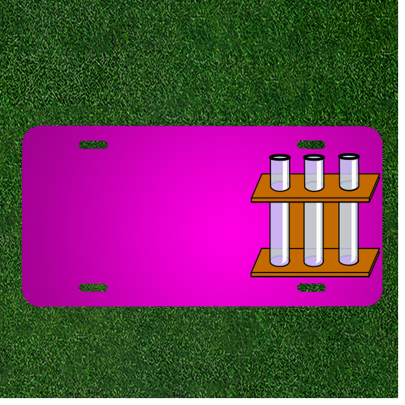 Custom Personalized Car License Plate with Name Test Tube Rack Design