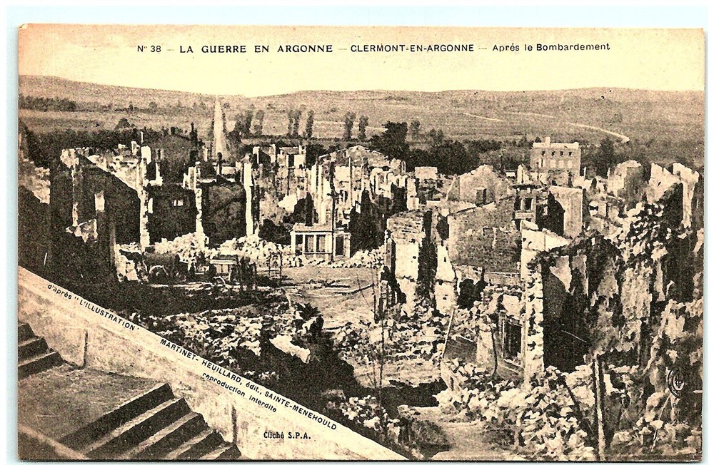 S02-4397, Clermont En Argonne, La Guerre En Argonne, Wwi, Postcard.*