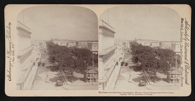 Photo:Havana Cuba 1899 Prado Thoroughfare Morro Castle Street View