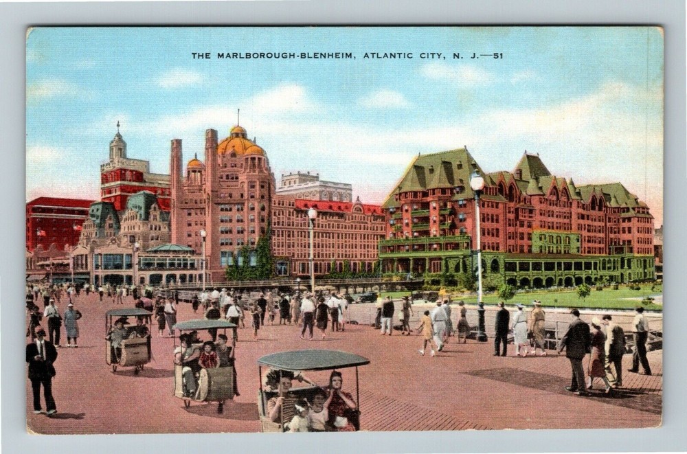 Atlantic City NJ-New Jersey, Marlborough-Blenheim, Carts Road, Vintage Postcard