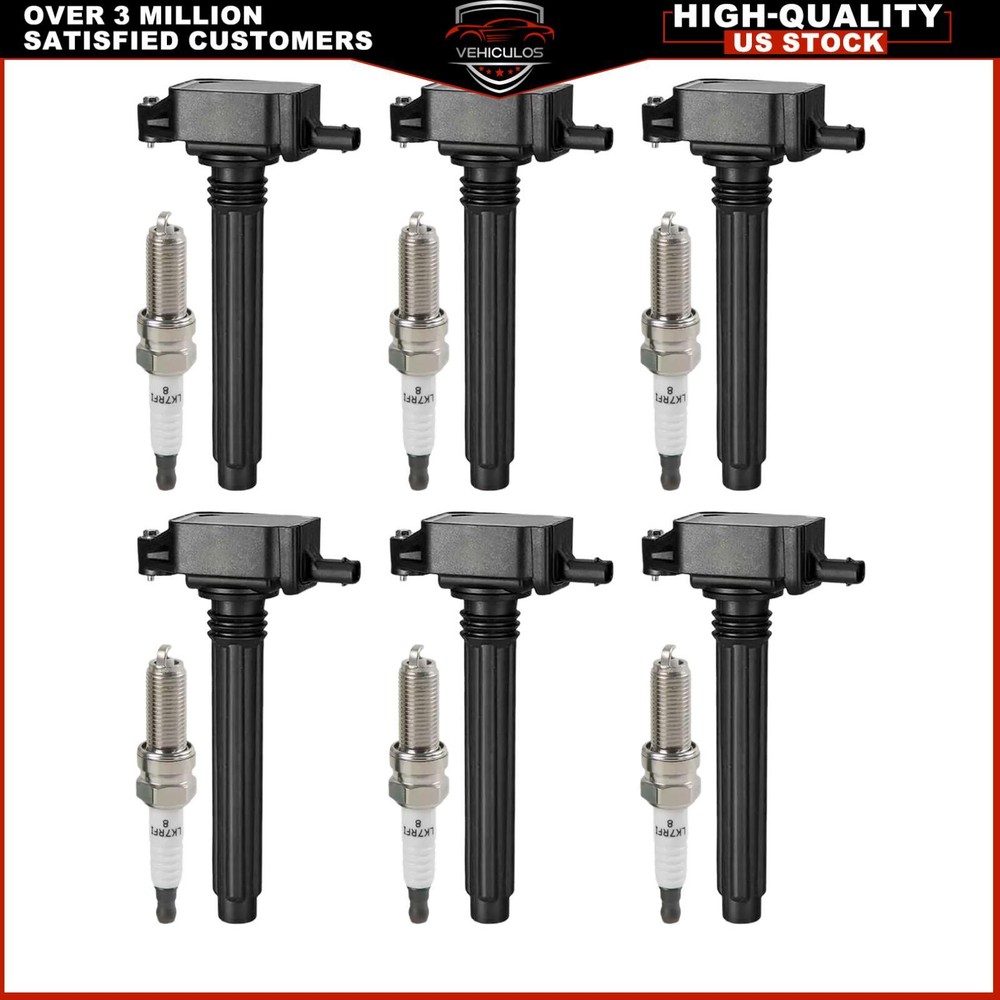 6PCS Ignition Coils & Spark Plugs UF648 Compatible with Dodge Charger Chrysler Ram Jeep 3.6L V6