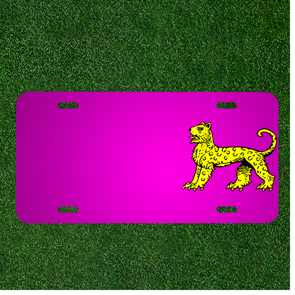 Custom Personalized Car License Plate With Add Names To Shield Gold Coat Arms