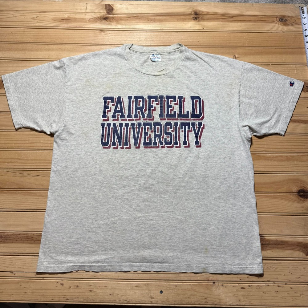 Vintage 90s Champion Fairfield University College Single Stitch Shirt - Size XXL