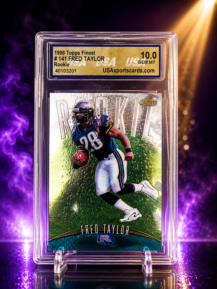 1998 Topps Finest Fred Taylor (RC) #141 - GRADE 10**