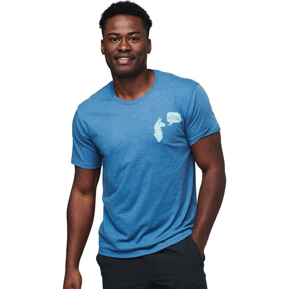 Cotopaxi XL Have a Good Day Llama Graphic Tee Blue Organic Cotton Blend T-Shirt