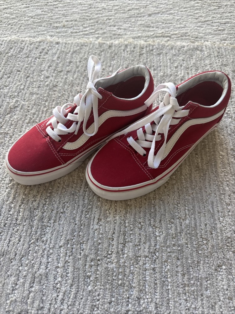 VANS Old Skool Racing Red & True White Shoes Women’s Size 5
