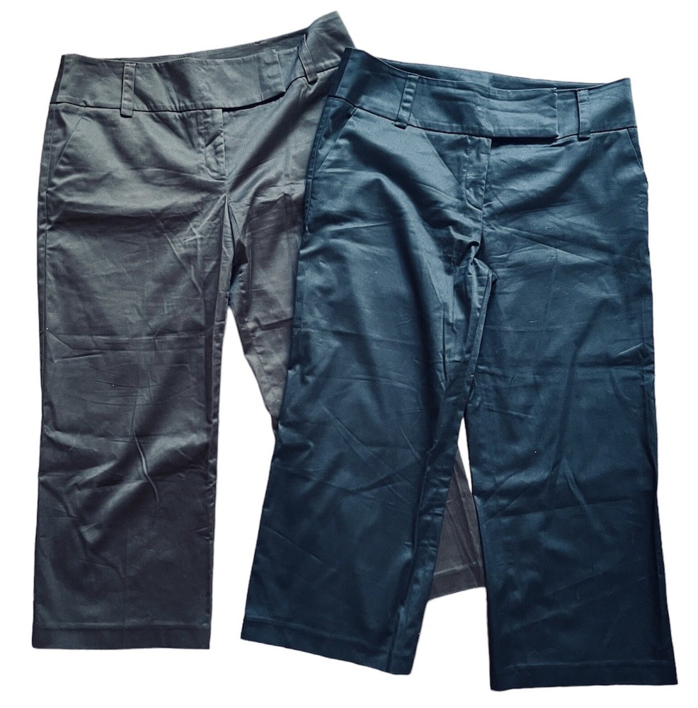 New 2 Pair AB Studio Vision Stretch Carpi Pants Women's Size 8 Black & Brown