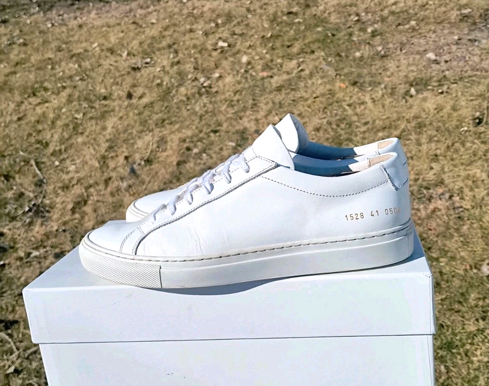 Common Projects Achilles Low White 1528 EU 41 US 8/8.5 Mens COA $450-image