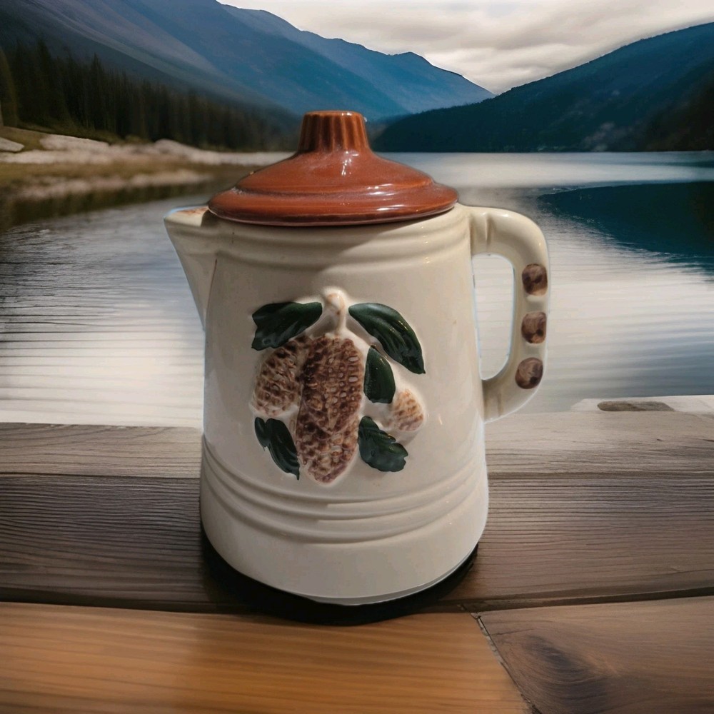 Coffee Pot Shaped Cookie Jar Made In USA vintige