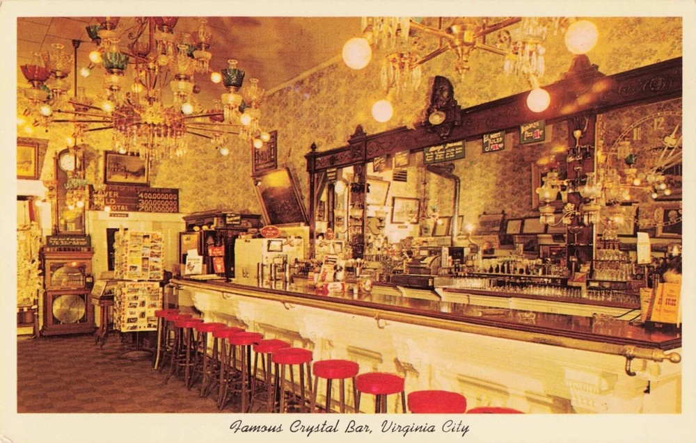 Famous Crystal Bar - Virginia City Nevada NV - Postcard