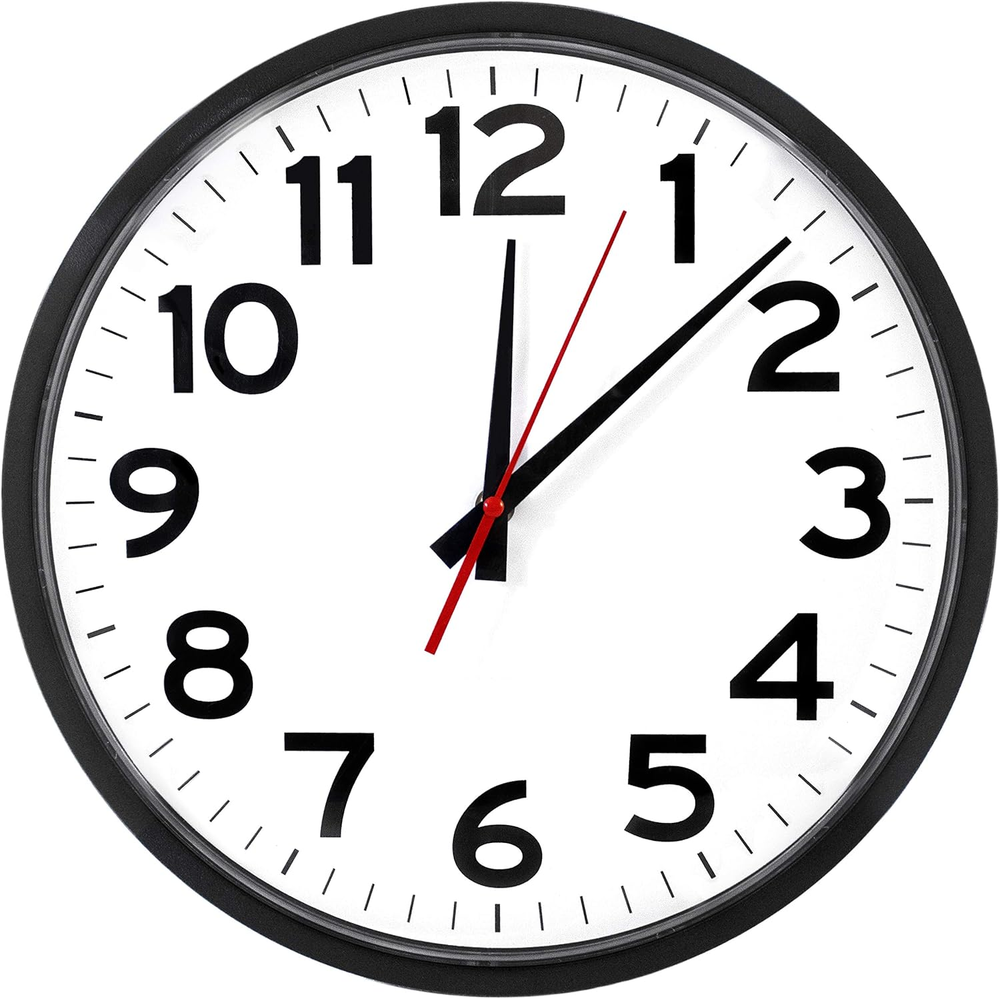14 Inch Modern Atomic Analog Wall Clock for Home Office School or Gym