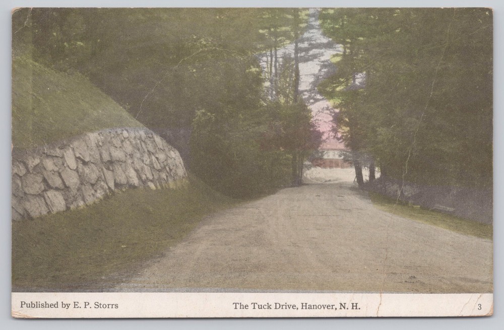 Hanover New Hampshire, The Tuck Drive Country Road, Vintage Postcard