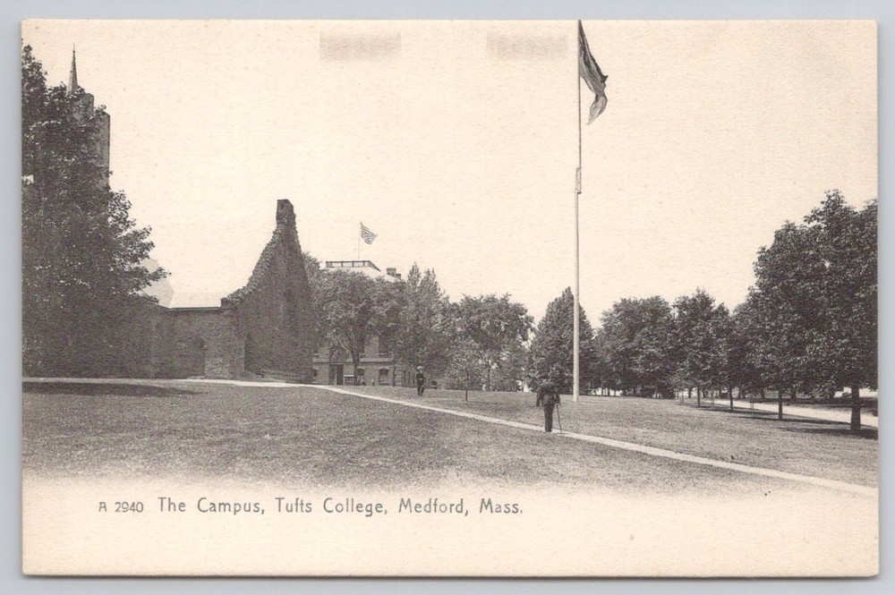 Tufts College Campus Medford MA Rotograph Postcard c1907