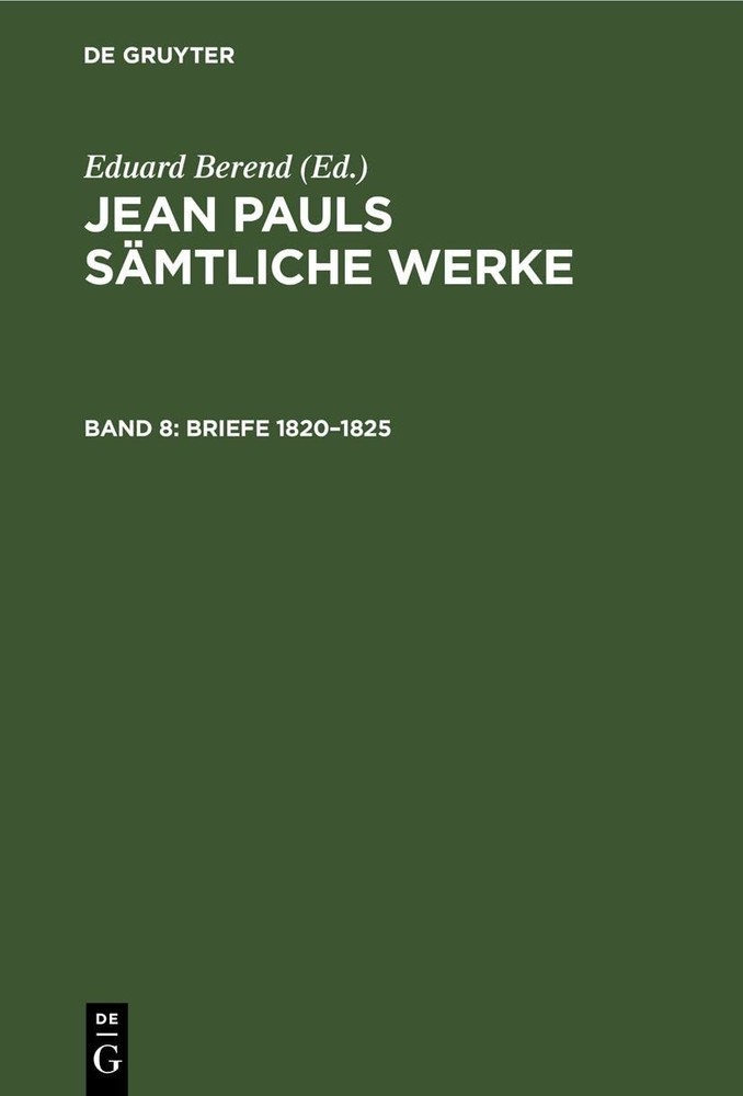 Briefe 1820-1825 (Hardback)