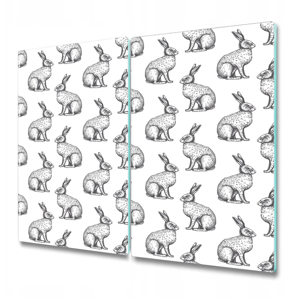 Glass Worktop Kitchen Chopping Board White rabbits animals white 2x30x52