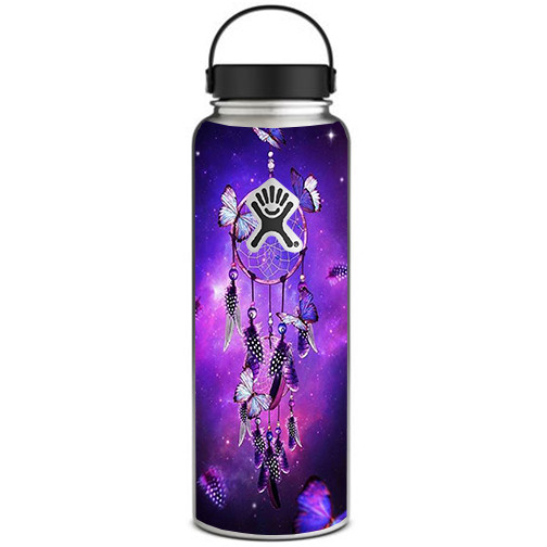 Skin Decal for Hydro Flask 40 oz Wide Mouth / Dreamcatcher Butterflies Purple
