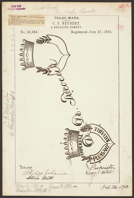Photo:C. F. Neubert for Dr. De Trecoeur brand A Headache Remedy