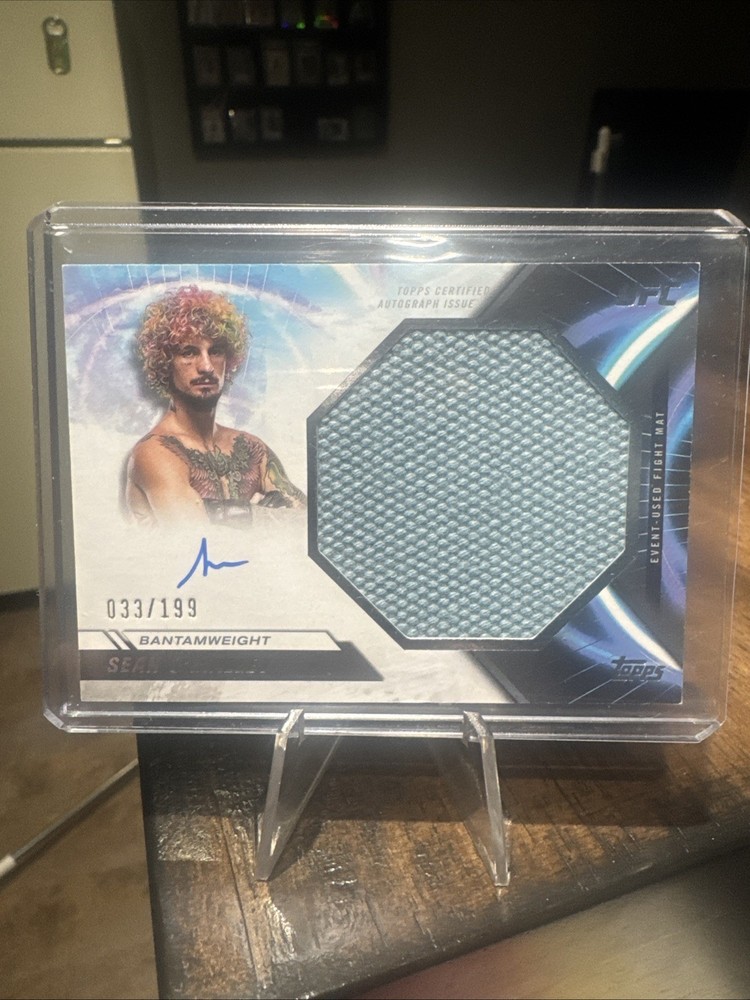 2024 Topps UFC Knockout Sean O’Malley Jumbo Mat Relic Auto #’ed /199 Fight Used