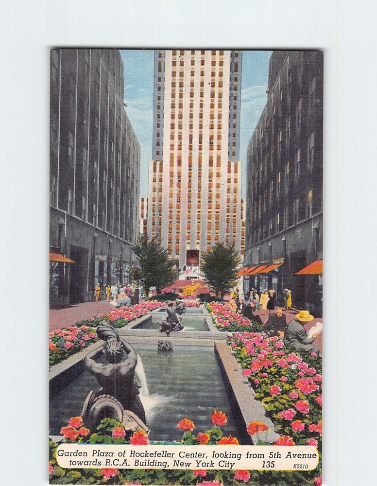 Postcard Garden Plaza Rockefeller Center New York City New York USA