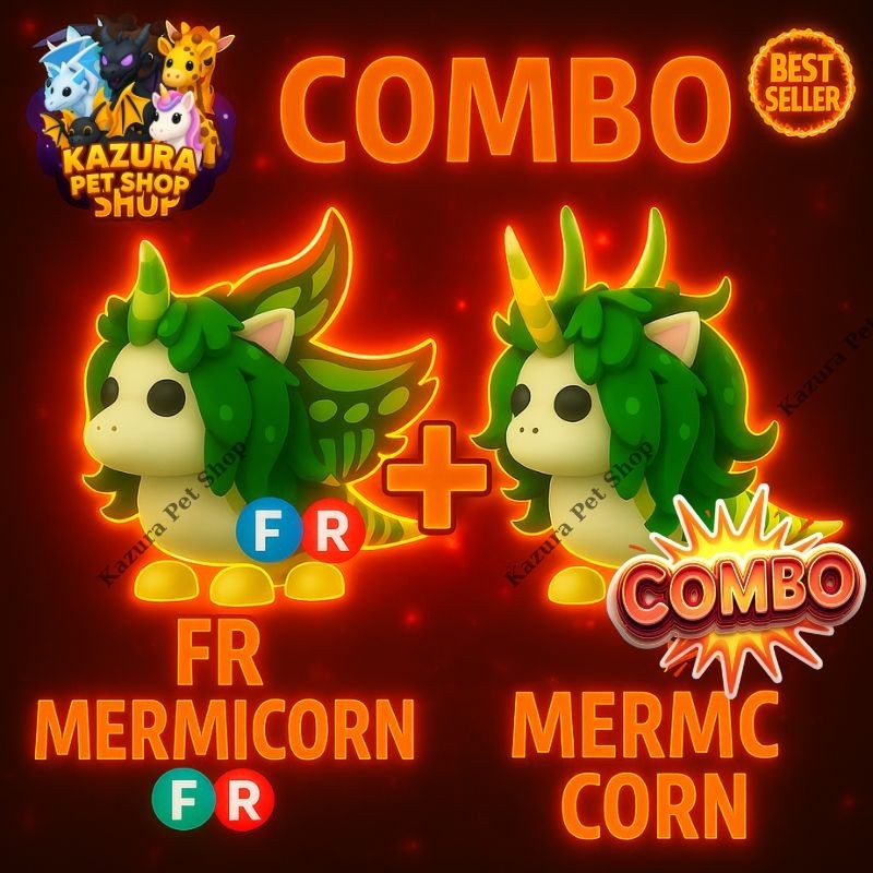 🌊 Mermicorn Combo (FR Fly Ride + Normal) – Adopt M3e Cheap Pet |Fast Delivery